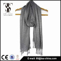 Hight quality women soft woven lurex plain scarf